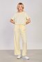 Women's elastic waist Wide-Leg pants - yellow - 4