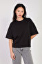 Women's Crew Neck Oversized T-Shirt - Black