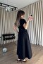 Black Gold Buttoned Pleated Shirt Dress - 7