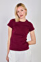 Women's Crew Neck Short Sleeve Bodysuit - Cherry - 3