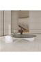 Modern Glass Coffee Table 100 × 100 cm Black Metal Base - 3