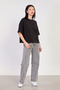 Women's Crew Neck Oversized T-Shirt - Black - 3