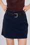 Women's thick Belt mini skirt - navy blue - 2
