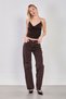 Women's Rope Strap Z Chain Detail B Ruched Body - Bitter Brown - 4