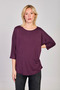 Women's Three-Quarter Sleeve Blouse - Plum - 4