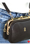 Dublin Women's 4-Compartment Lined Scholarship Bag with Zipper Closure and Shoulder Bag Hand Sleeves - 2