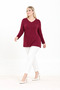 Plus Size Women's V-Neck Long Sleeve Basic Blouse Comfortable Fit Casual Blouse - 2