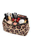 Leopard Printed in Plush Makeup Organizer Bag Organizer for Cosmetics and Travel Makeup Bag in Plush