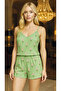 Women's Tulip Motif Patterned Shorts Pajama Set Km-3779 - 3
