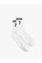 Number Printed Striped Socket Tennis Socks
