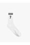 Number Printed Striped Socket Tennis Socks - 2