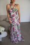 Chiffon and Satin Crystal Brooch Strap Maxi Long Premium Evening Gown Graduation Dress - 4
