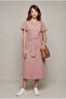 Metal Buckle Pink Dress Pink