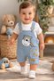 Zürafa Patterned Pocket Detail Jeans Baby Boy Salopet Overalls Gardener 6-9Months, 9-12Months, 12-18Months, 18-24Months