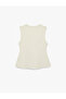 Jewel Button Detailed Peplum Cut Knitwear Vest - 4