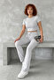 Women’S Basic Two-Piece Set Bodysuit and Flared Sweatpants