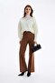 Belted bootcut trousers