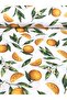 Fabric Duck Cloth Linen Fabric (100X180) (High Contrast) Orange Pomegranate and Cake Patterned Duck Fabric