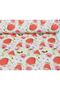 Fabric Duck Cloth Linen Fabric (100X180) (High Contrast) Orange Pomegranate and Cake Patterned Duck Fabric