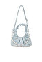Women's Ruched Handle Crossbody Bag in Powder Blue - 7