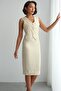 Women's Linen Self-Designed Vest Look Button Detailed Midi Dress - 3
