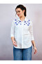 Evil Eye Embroidered Cotton Relaxed Fit Shirt