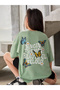 Girls Green Graphic Oversized T-Shirt - 3