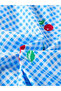Girls Blue Checked Shirt with Peter Pan Collar - 6