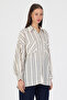 Cotton Mixed Relaxed Fit Striped Shirt # 34138-5 - 2