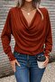 Tile Women's Long Sleeve Button Detailed Bat Sleeve Crepe Fabric Blouse