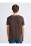 Brown Crew Neck Brooklyn Printed Men's T-Shirt - 4