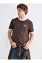 Brown Crew Neck Brooklyn Printed Men's T-Shirt