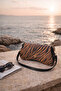 Gold Buckled Zebra Patterned Women's Shoulder Bag Baguette Model - 2