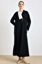 Garni and Accessory Detail Abaya Set Black 9424-Tk - 6
