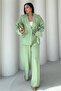 Women's Mint Green Oversized Single Button Blazer Jacket Pants Suit Dpstr4085 - 3
