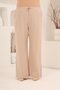 Elastic Waist Wide-Leg Large Size Women's Linen Pants Mink