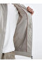 Beige Standard Fit Stand Collar Men's Coat - 4