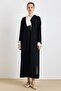 Garni and Accessory Detail Abaya Set Black 9424-Tk - 2