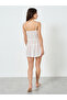White Lace Slip Dress with Brief And Suspender Set - 6
