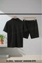 Ottoman Shorts and Zippered Polo Shirt Set Short Sleeve Summer Casual 100% Cotton - 2