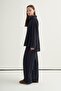 Women's Modal Lace-Up Palazzo Pants Navy Blue - 4