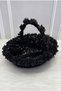 Black Bridal Henna Night Tray and Basket, Sparkling Sequin Velvet and Three-Dimensional Laser Flowers, Wedding Marriage Promise Engagement Circumcision - 6