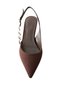 2704 Women's Satin Heeled Shoes with Stone Detail on the Side and Open Back Stiletto - 4