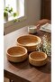 Set of Bamboo Serving Bowls 22-18-14 cm Natural Bamboo Snack Breakfast Sauce Bowl - 5