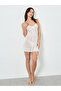 White Lace Slip Dress with Brief And Suspender Set - 2