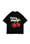 Retro Milano Printed Oversized Unisex Black Tshirt