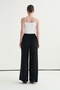 Women's Modal Lace-Up Palazzo Pants Black - 5