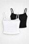 Women's Rope Strap Set of 2 C Cropped Blouse - 2