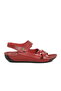 Red Anatomical Velcro Women's Flat Sandals