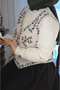 Women's Cream V-Neck Ethnic Floral Embroidered Buttoned Linen Woven Pinterest Bohemian Vest - 7